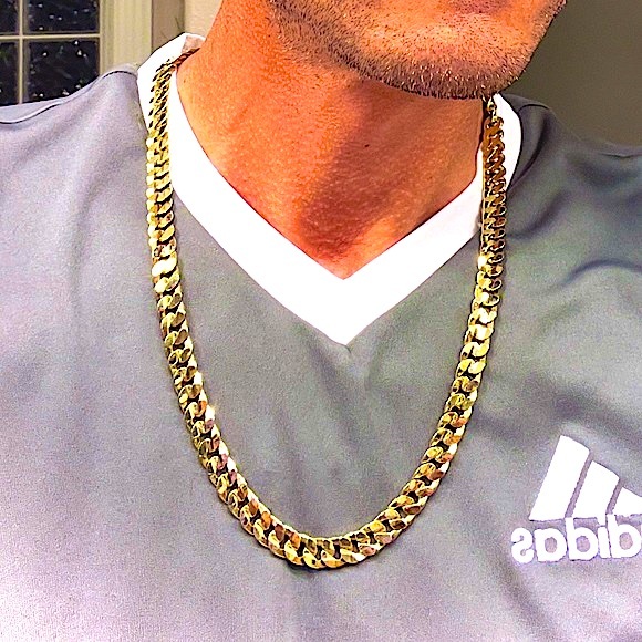 Men’s 14k Gold Miami Cuban Curb Link Chain/Necklace! Stunning Quality! - Picture 10 of 10